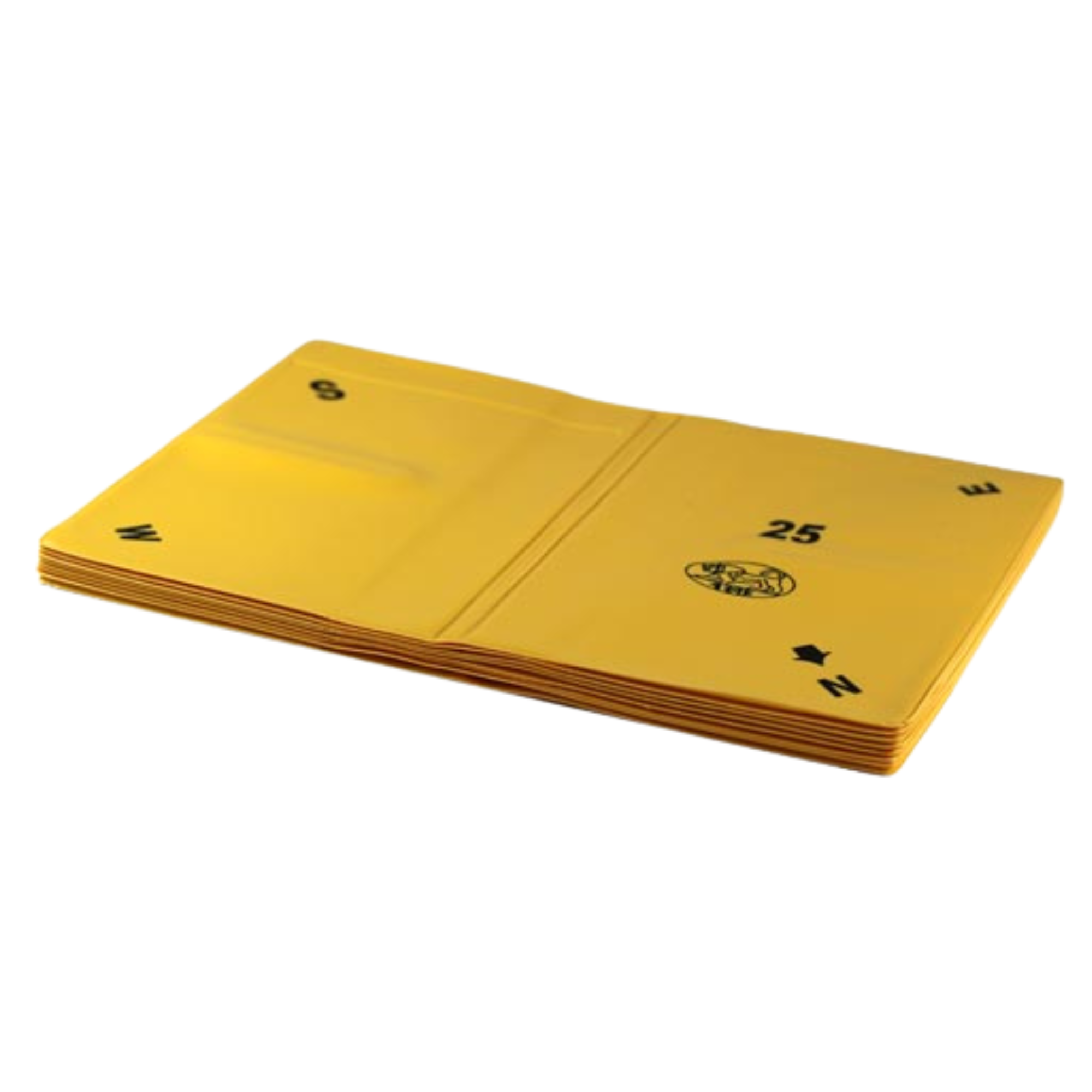 Bridge Boards weich, auch Wallets genannt, 8er Set in gelb vor weißem Hintergrund.