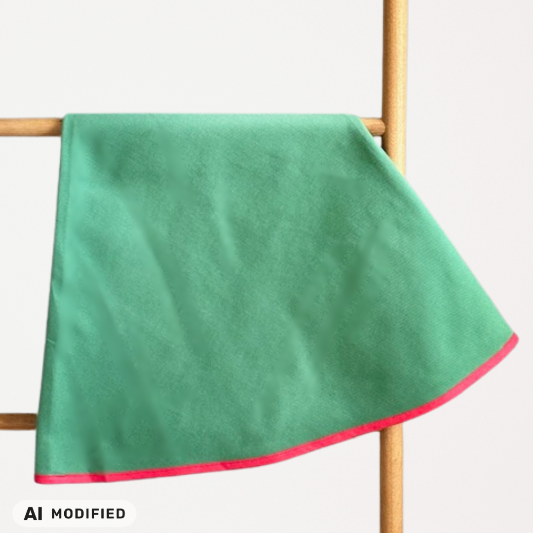Tischdecke rund, mit roter Einfassung