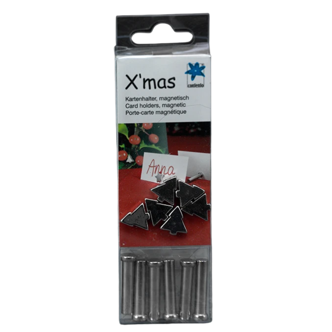 weihnachtlicher Kartenhalter, magnetisch - Stern oder Tannenbaum