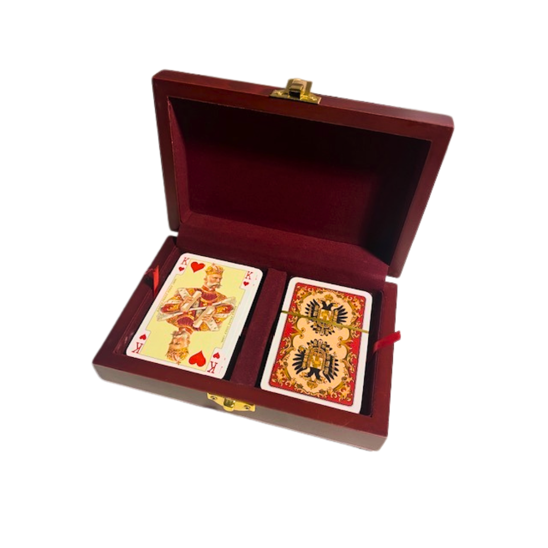 Spielkartenkassette, Holz