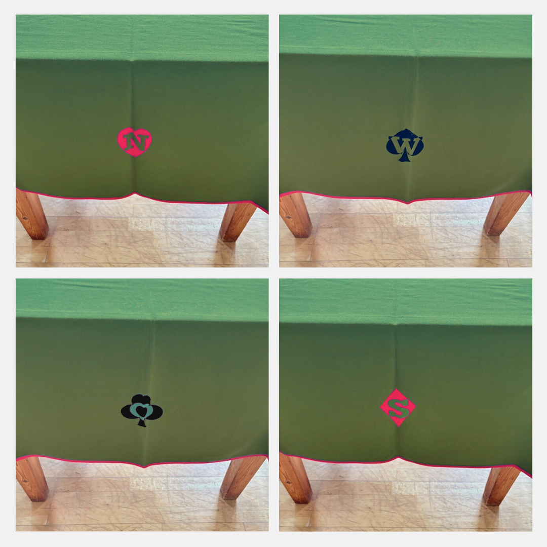 Tischdecke - grün | rote Einfassung