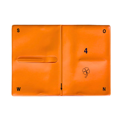 Weiche Bridge Boards, auch Wallets genannt - orange auf weißem Hintergrund. 