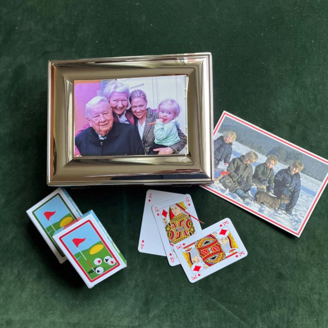 Fotobox Holz mit Rahmen (versilbert)