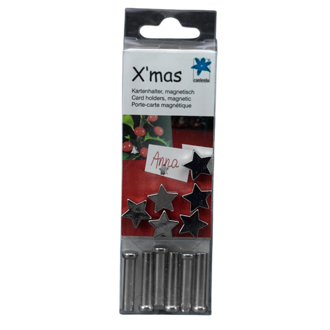 weihnachtlicher Kartenhalter, magnetisch - Stern oder Tannenbaum