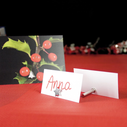 weihnachtlicher Kartenhalter, magnetisch - Stern oder Tannenbaum