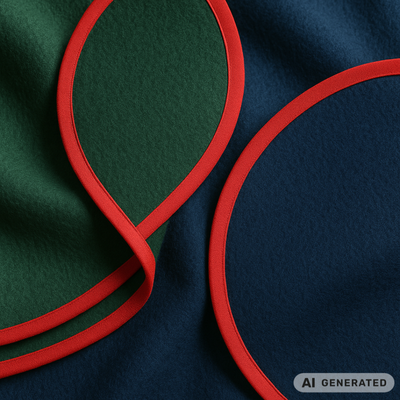 Tischdecke - rund | rot eingefasst