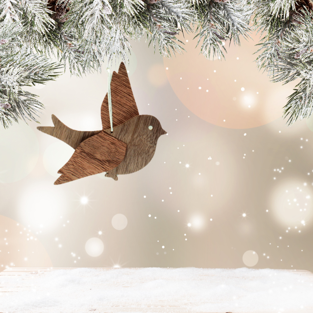 Baumschmuck & Geschenkkarte "Überflieger Vogel"