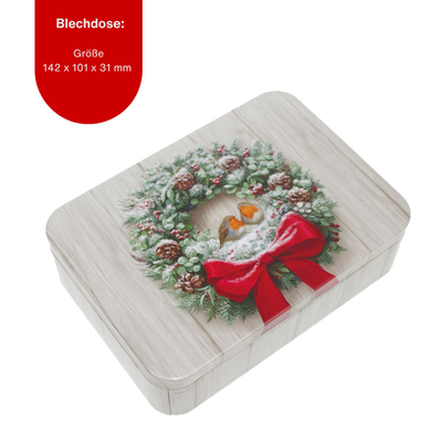 Spielkarten in weihnachtlicher Blechdose